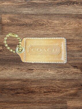 Coach Leather Hangtag – Tan (3")